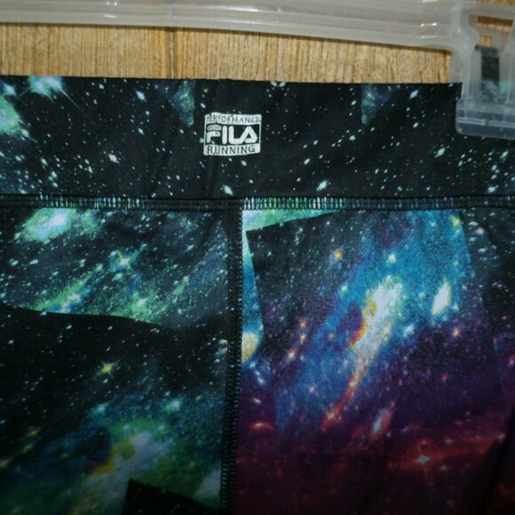 WOMENS FILA Performance Sportl Running Legging Capri Galaxy Galactic design - Picture 9 of 10